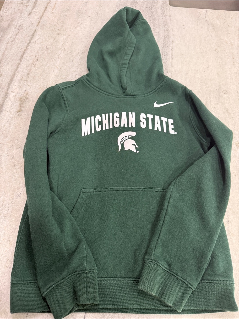 Nike Kids' Michigan State Pullover Hoodie - Dark Green with White Logo